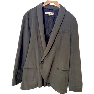 FREE PEOPLE Rowan Blazer Gauzy Cotton Army Green Size Small